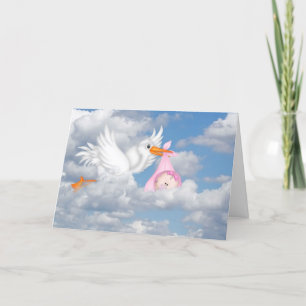 Baby Girl Stork Delivery Card