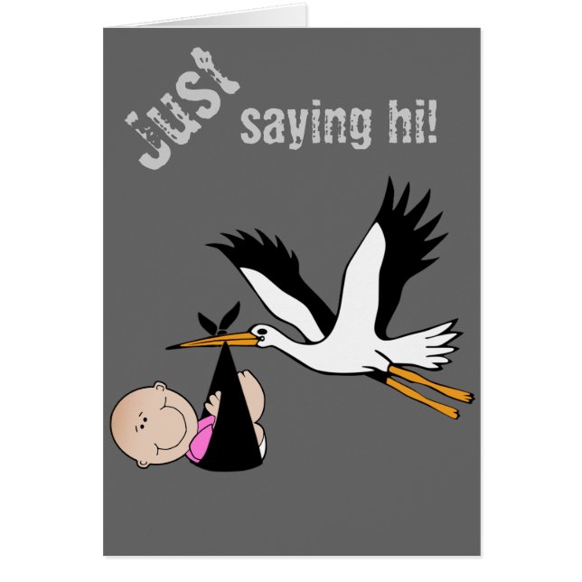 Baby Girl & Stork - Newborn (Front)