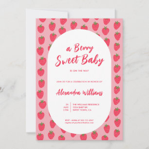 Baby Girl Strawberry Baby Shower Invitation