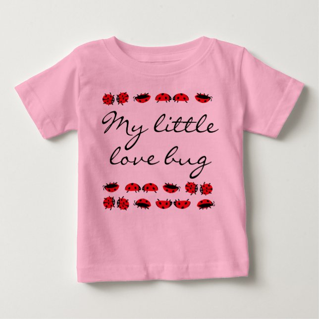 Baby girl t-shirt my little Love bug pink (Front)