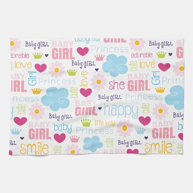 Baby Girl Tea Towel (Horizontal)