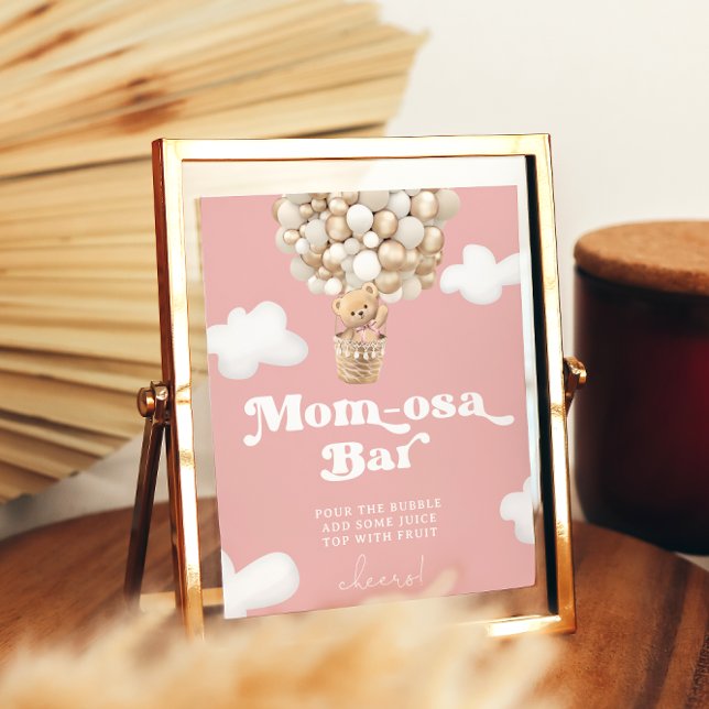 Baby Girl Teddy Bear Balloon Shower Mum-osa Bar Poster (Creator Uploaded)