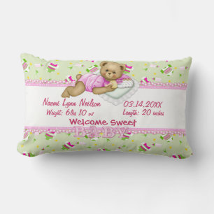 Baby Girl Teddy Bear Pillow 2