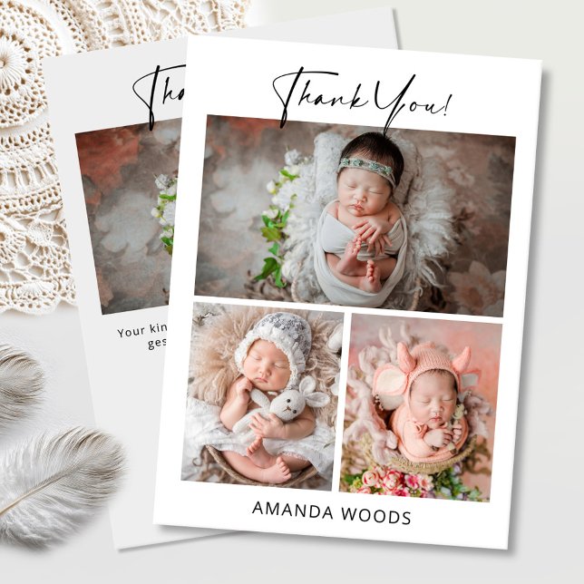 Baby girl thank you card Photo Card (Creator Uploaded)