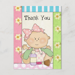 Baby Girl Thank you Shower postacrd Postcard
