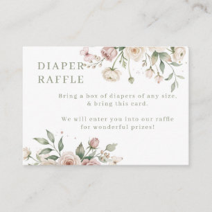 Baby Girl to Bee Floral Cute Girl Diaper Raffle Enclosure Card