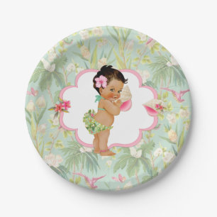 Baby Girl Tropical Hawaiian Luau Hibiscus Paper Plate