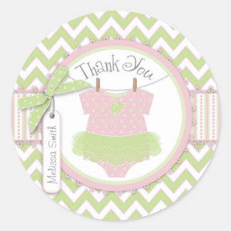 Baby Girl Tutu Chevron Print Thank You Label