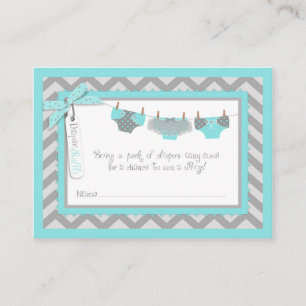 Baby Girl Tutu Diaper Raffle Ticket Enclosure Card