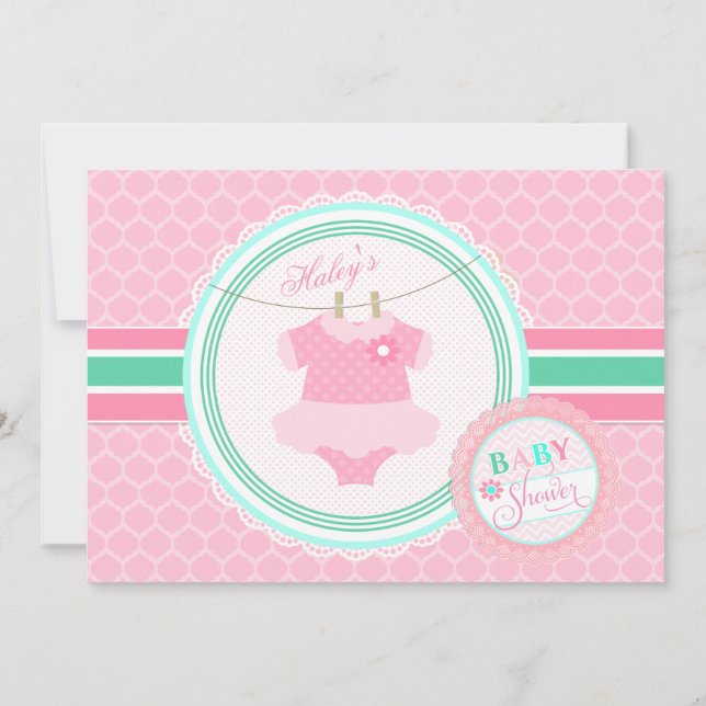 Baby Girl Tutu Shower Invitation (Back)