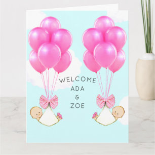 Baby Girl Twins Card