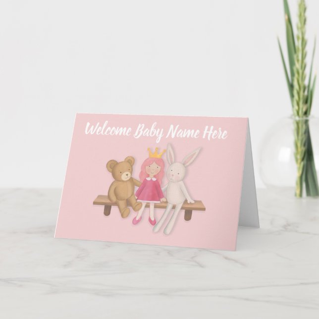 Baby Girl Welcome Card (Front)