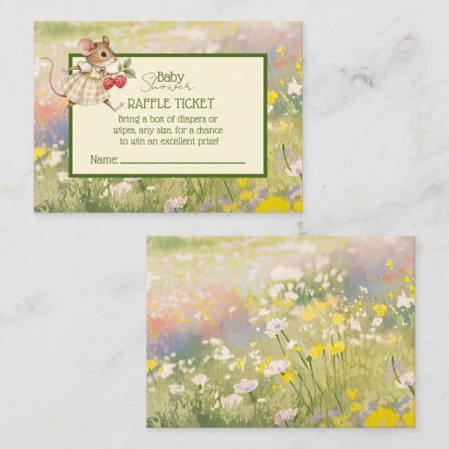 Baby Girl Woodland Animal Shower Business Card (Front/Back)