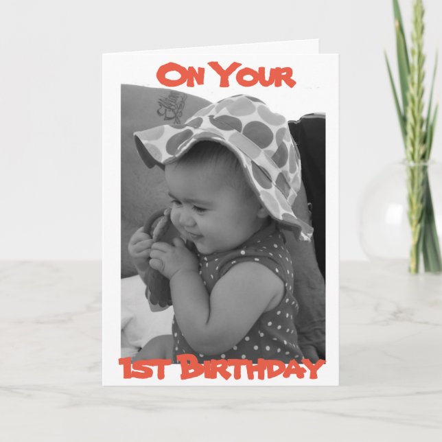 BABY GIRL'S **1st BIRTHDAY** CARD (Front)