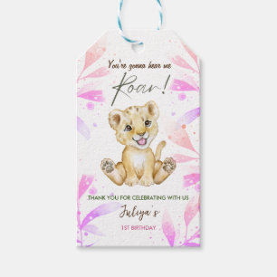baby girls Birthday party pink Gift Tags