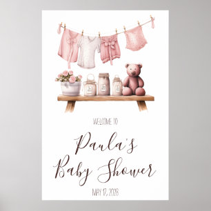 Baby Girl's Clothes Baby Shower Welcome Sign