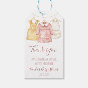 Baby Girl's Clothes Clothesline Baby Shower Gift Tags
