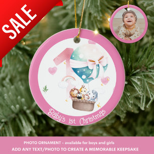 Baby Girl's First Photo Christmas Decoration Zoo
