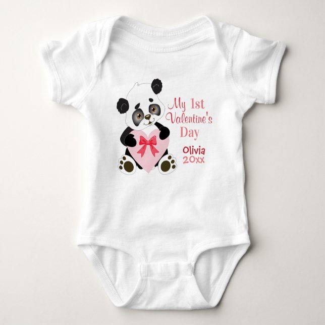 Baby Girl's First Valentine's Day Bodysuit (Front)