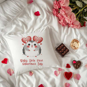 Baby Girls First Valentine's Day Cushion