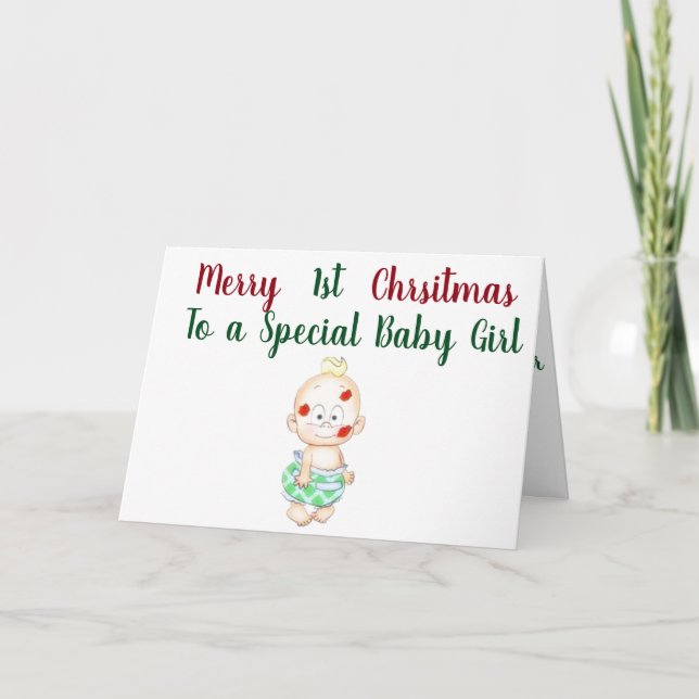 *** BABY GIRL'S*** HAVE ***1st CHRISTMAS*** Holiday Card (Front)