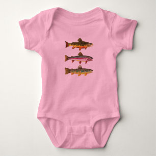 Baby Girl's Pink Trout Fishing Bodysuit