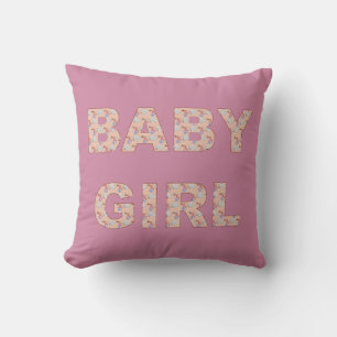 Baby girls storks cushion