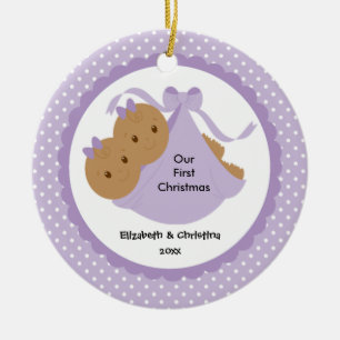Baby Girls Twins Baby's First Christmas Ornament