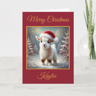 Baby Goat First Christmas Holiday Card
