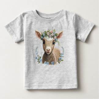 Baby Goat Flower Crown Baby T-Shirt