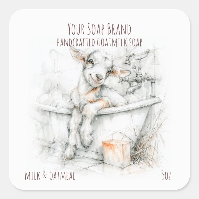 Baby Goat  Handmade Goatmilk Soap Label (Front)