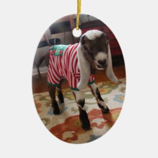Baby Goat in Pyjamas Xmas Ornament