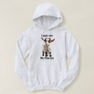 Baby Goat with Fluffy Fur and Bright Expression Hoodie