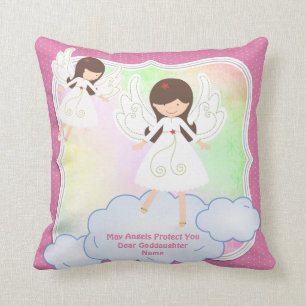 Baby Goddaughter Gift Baptism Communion Angel Pink Cushion