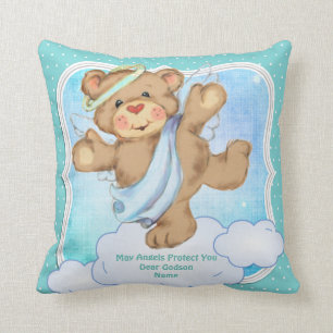 Baby Godson Godchild Gift Communion Baptism Angel Cushion