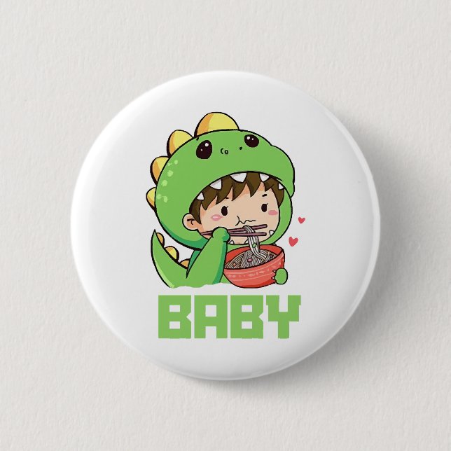 baby godzilla 6 cm round badge (Front)