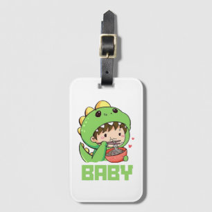 baby godzilla luggage tag