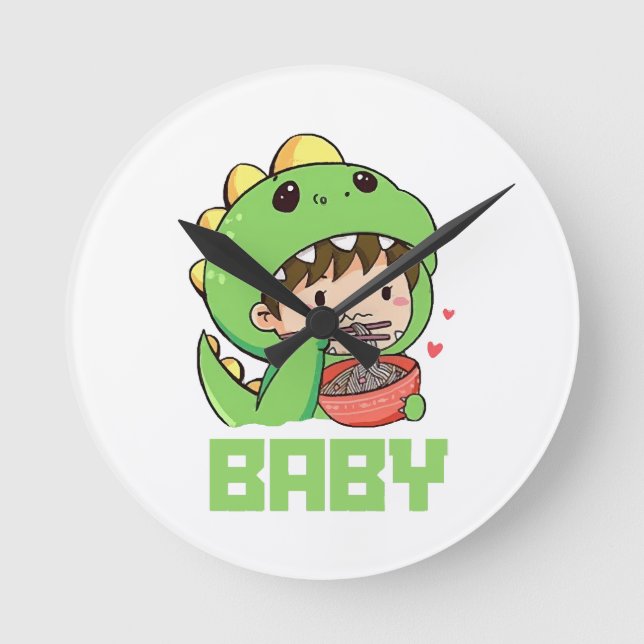 baby godzilla round clock (Front)
