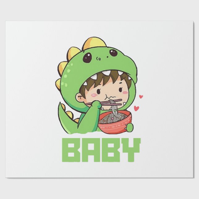 baby godzilla wrapping paper (Flat)