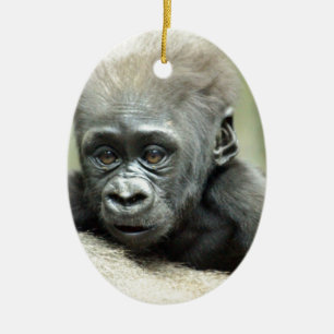 BABY GORILLA RELAXING CERAMIC TREE DECORATION