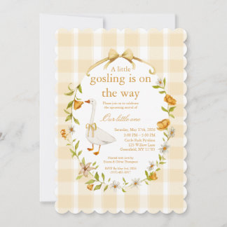 baby gosling yellow- neutral gender invitation