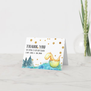 *~* Baby Green Dragon Boy Baby Shower Thank You Card
