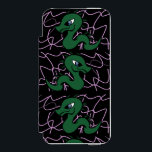 Baby green dragon pattern incipio watson™ iPhone 5 wallet case<br><div class="desc">A charming depiction of a baby green dragon delicately poised against a sleek black background,  radiating an endearing and whimsical charm. The contrast between the vibrant hues of the dragon and the dark backdrop creates a visually striking image that exudes a sense of youthful wonder and enchantment.</div>