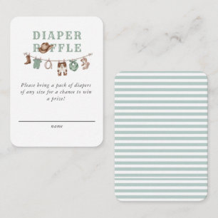 Baby Green Little Cowboy Diaper Raffle  Enclosure Card