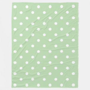 Baby Green Polka Dots Fleece Blanket
