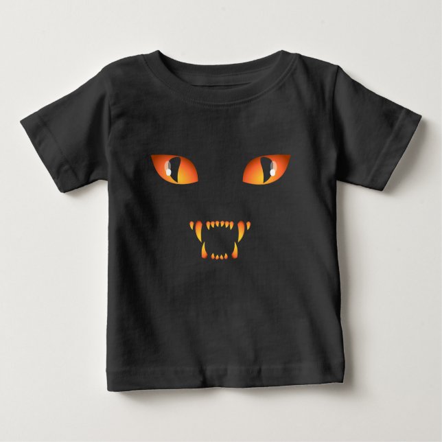 Baby Halloween Shirt Black Cat Costume Shirt Tee (Front)