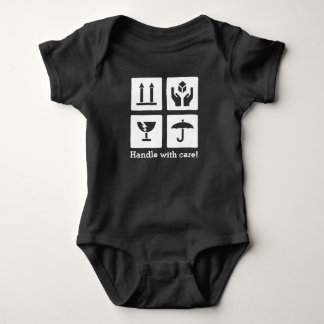 Baby "Handle with care" Jersey Bodysuit, black Bodysuit