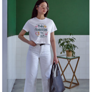 Baby Harrison Due 2025 Adorable Pregnancy T-Shirt