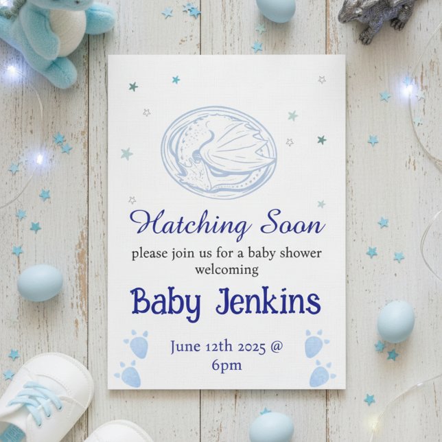 Baby Hatching dragon themed baby shower invitation (Creator Uploaded)
