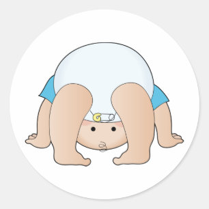 Baby Head Boy Classic Round Sticker